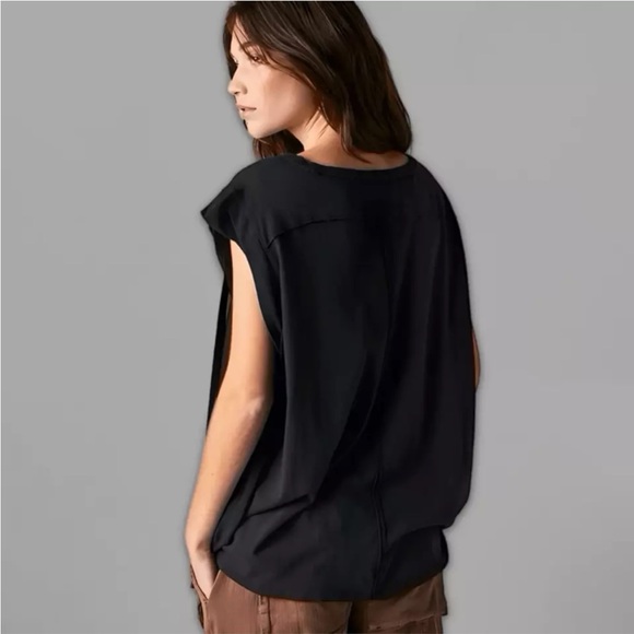 NEW Free People Washed Black Naomi Tee Shirt Size M - Picture 2 of 7
